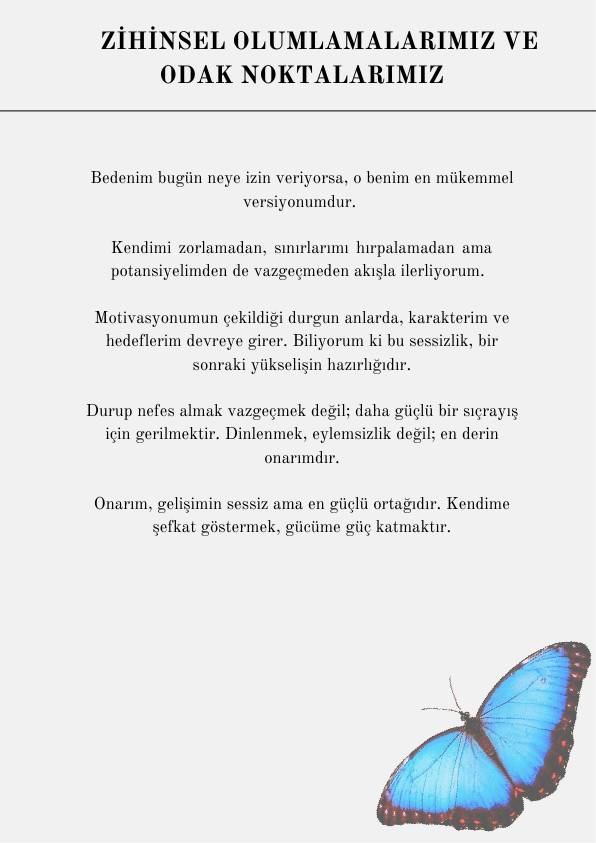 Goddess Project zihinsel olumlamalar sayfası