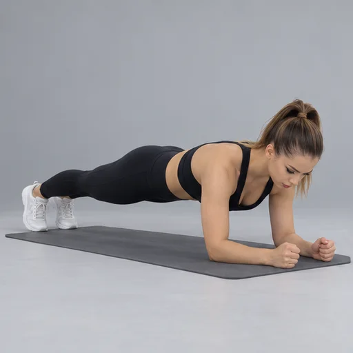 Dirseks to Hands Plank · 1. kare